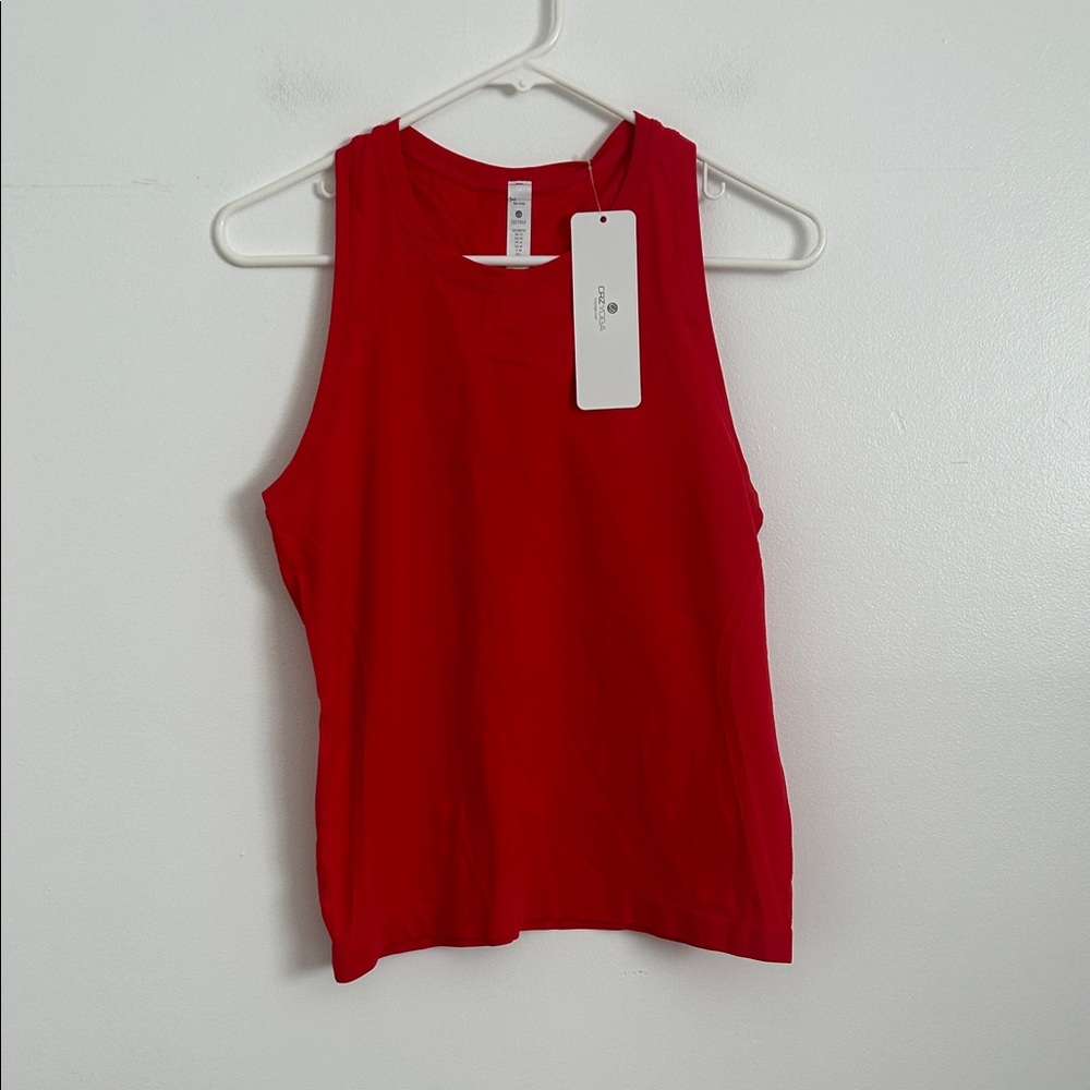CRZ YOGA Vibrant Red Tank Top